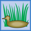 Duck Silhouette In Grass Clip Art